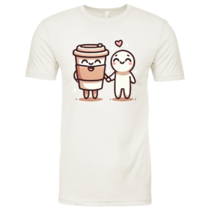 WHITE coffee love T-SHIRT