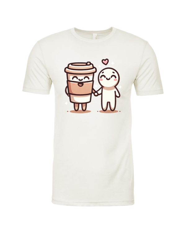 WHITE coffee love T-SHIRT