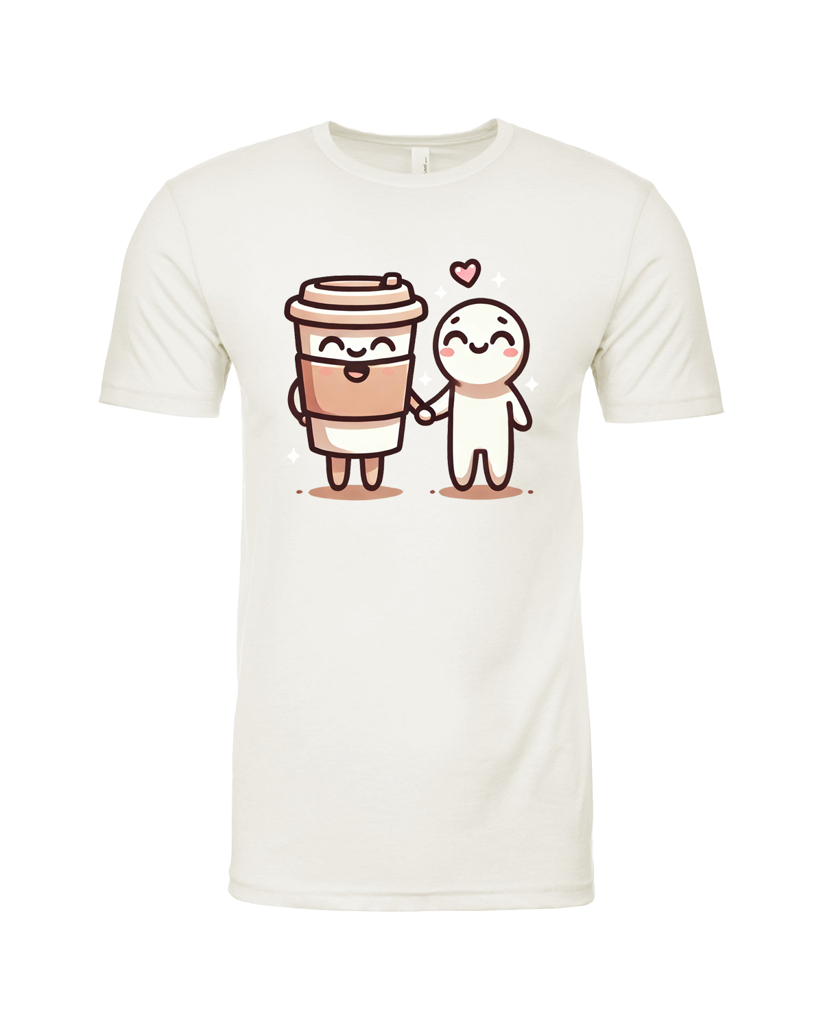 WHITE coffee love T-SHIRT