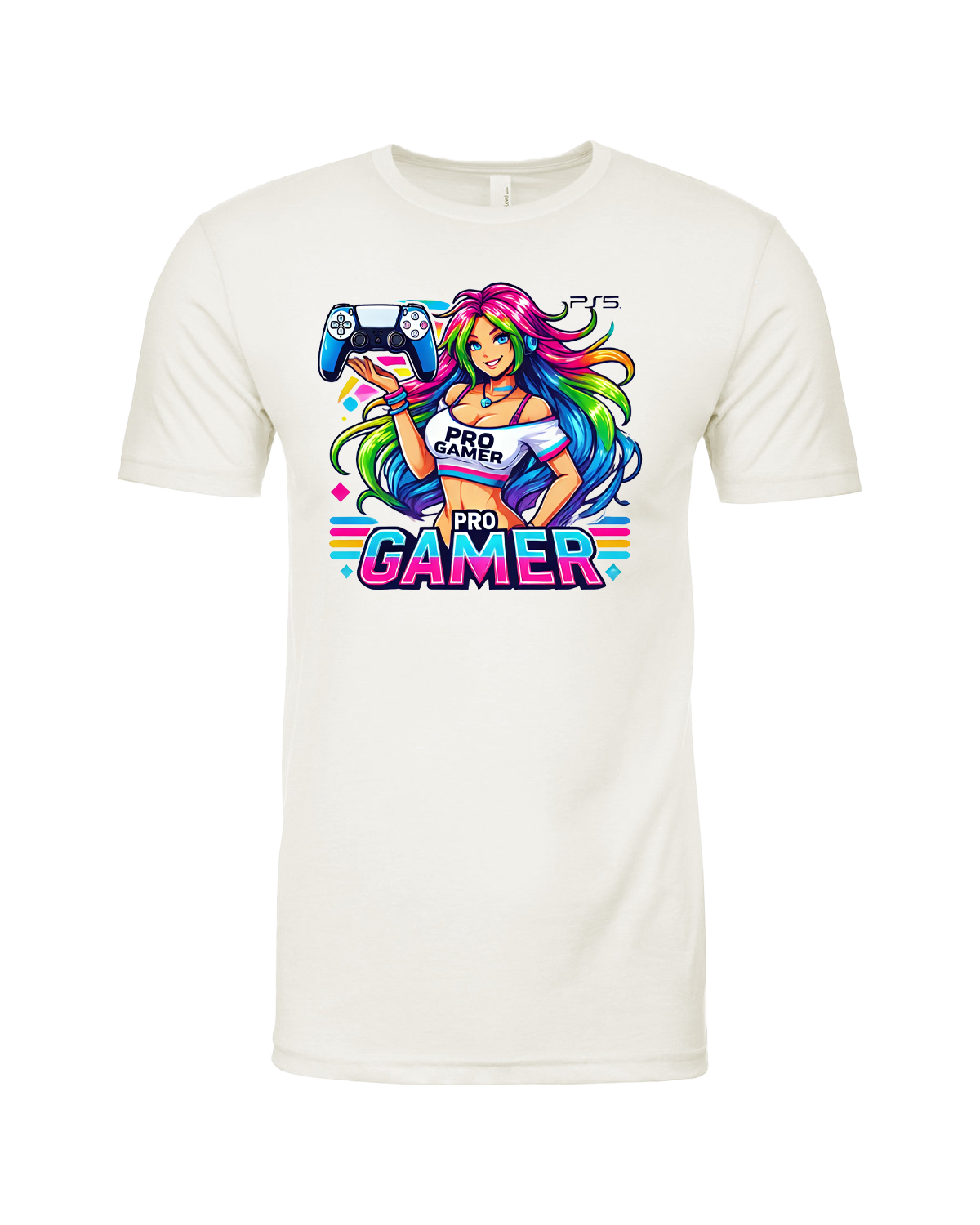 WHITE pro gamer girl T-SHIRT